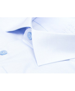 Голубая приталенная мужская рубашка Poggino 3300-021 Non Iron с длинными рукавами