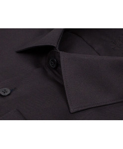 Черная приталенная мужская рубашка Poggino 3300-051 Non Iron с длинными рукавами