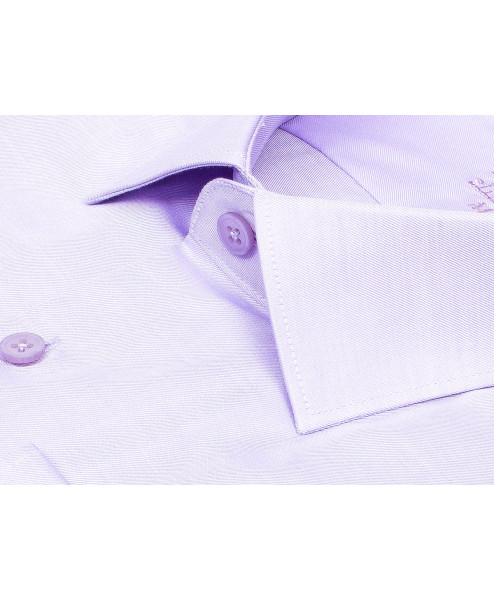 Сиреневая приталенная мужская рубашка Poggino 8003-33 Non Iron с длинными рукавами