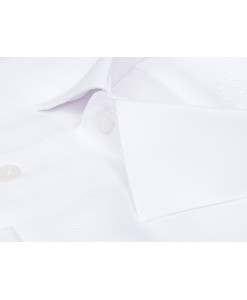 Белая приталенная мужская рубашка Poggino 8008-01 Non Iron с длинными рукавами